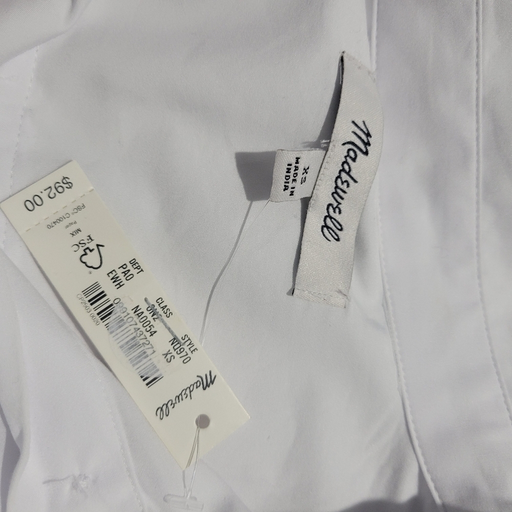 Madewell Relaxed Button-Front Shirt in Poplin| NWT |Sz XS - Picture 11 of 12